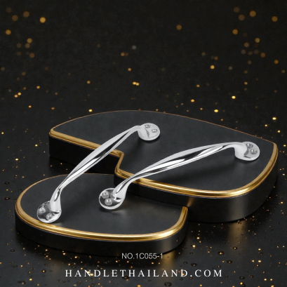 มือจับ (ซิงค์) สีโครเมียมเงา size 105,140 mm. 1C055-1
