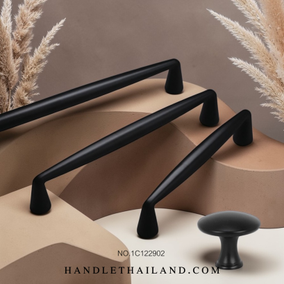 เซตมือจับ ปุ่มจับ (ซิงค์) สีดำด้าน size 96,128,92 mm. 1C122902