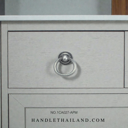 มือจับโบราณ (ซิงค์) สีดำ-เงิน 36x17 mm. 1CA027