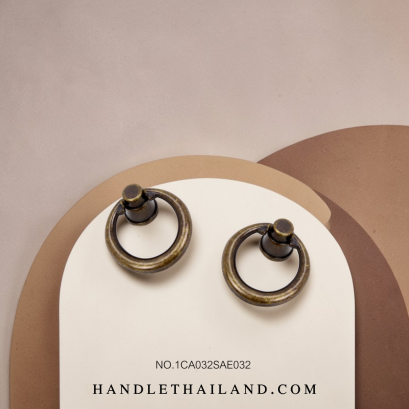 มือจับโบราณ (ซิงค์) สีดำ-เหลือง size 33,38 mm. 1CA032SAE