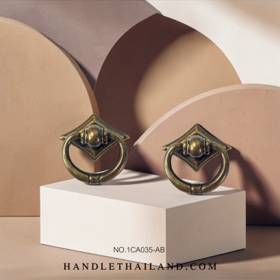 ปุ่มจับห่วงโบราณ (ซิงค์) สีดำ-เหลือง 47x46 mm. 1CA035-AB.2