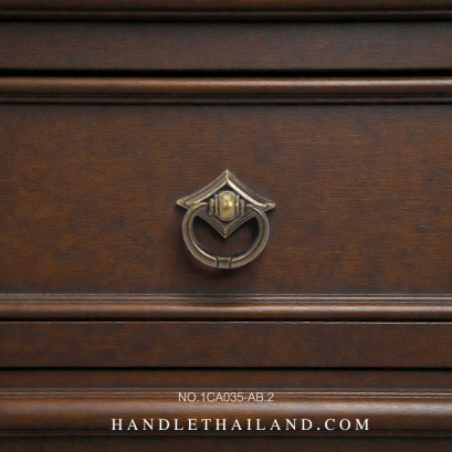 ปุ่มจับห่วงโบราณ (ซิงค์) สีดำ-เหลือง 47x46mm.1CA035-AB.2