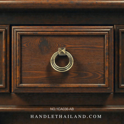 มือจับโบราณ (ซิงค์) สีดำ-เหลือง 45x12 mm. 1CA036-AB