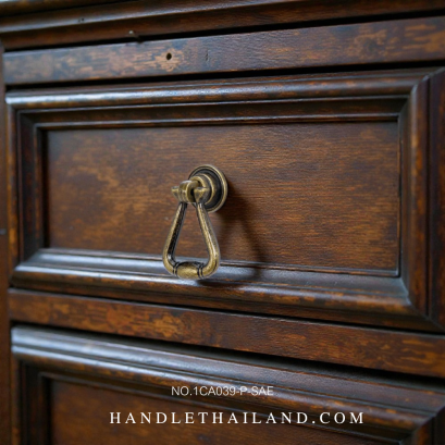 ปุ่มจับห่วงโบราณ (ซิงค์) สีดำ-เหลือง 22x43 mm. 1CA039-P