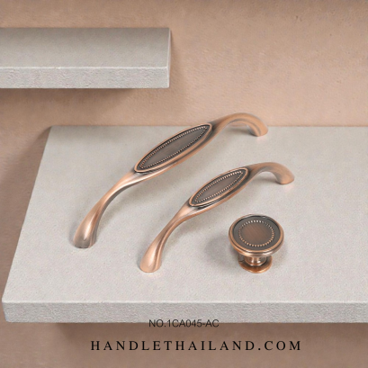 เซ็ทมือจับ ปุ่มจับ โบราณ (ซิงค์) สีดำ-เหลือง 1CA045