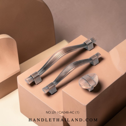 เซตมือจับ ปุ่มจับ โบราณ (ซิงค์) สีดำ-เเดง 1CA046-AC