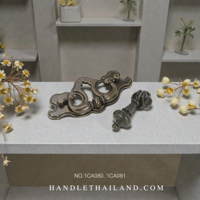 เซ็ทมือจับ ปุ่มจับ โบราณ (ซิงค์) สีดำ-เหลือง