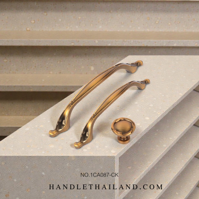 เซ็ทมือจับ ปุ่มจับ โบราณ ซิงค์ สีกาเเฟ  1CA087-CK