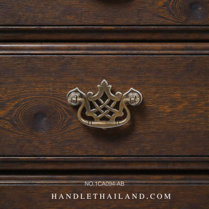 มือจับโบราณ (ซิงค์) สีดำ-เหลือง 64x20 mm. 1CA094