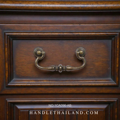 มือจับโบราณ (ซิงค์) สีดำ-เหลือง 96x20 mm. 1CA096