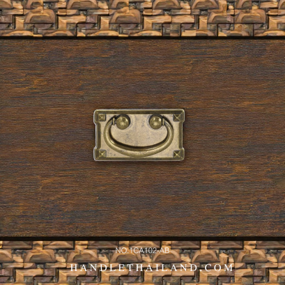 มือจับโบราณ (ซิงค์) สีดำ-เหลือง 45x77 mm. 1CA0102-AB