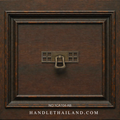 มือจับโบราณ (ซิงค์) สีดำ-เหลือง 45x26 mm. 1CA104-AB