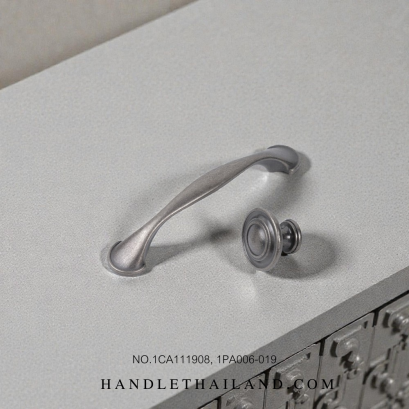 เซ็ตมือจับ ปุ่มจับ  โบราณ (ซิงค์) สีดำ-เงิน