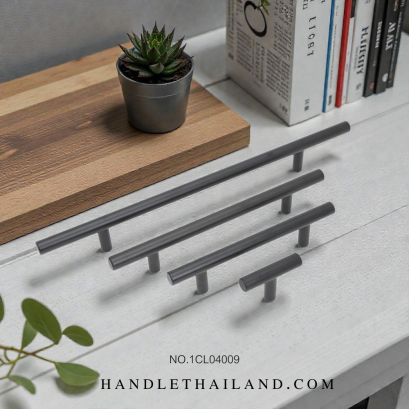 เซ็ตมือจับ ปุ่มจับ (อะลูมิเนียม) สีดำ 1CL04