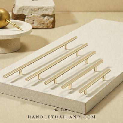 มือจับ (อะลูมิเนียม) สีทองเงา size 96,128,160,256 mm.1CL04005
