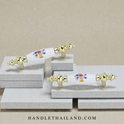 มือจับ (เซรามิค) สีทอง 76 mm. 1CZ01-G-076