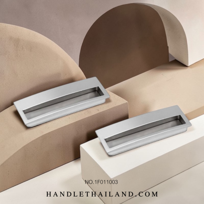 มือจับฝัง (ซิงค์) สีนิกเกิลปัดแฮร์ไลน์ 96 mm. 1F011