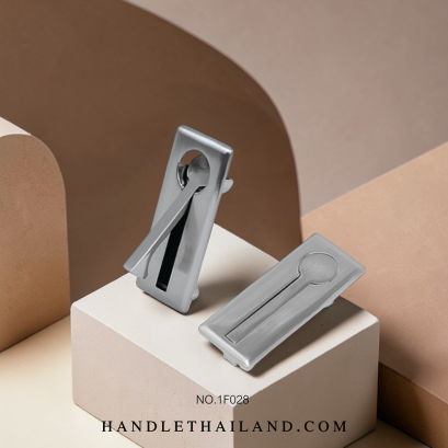 มือจับฝัง (ซิงค์) สีนิเกิลปัดแฮร์ไลน์ 27.5x66 mm. 1F028-3-55