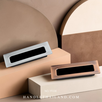 มือจับฝัง (ซิงค์) สีนิกเกิลปัดแฮร์ไลน์,ดำแดง 96 mm. 1F036