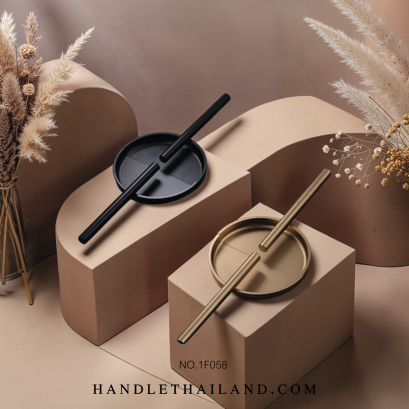 มือจับฝัง (อะลูมิเนียม) สีทองด้าน, ดำด้าน 60 mm. 1F058