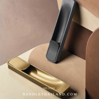 มือจับฝัง (ซิงค์) สีทองด้าน, เทาเข้ม 140 mm. 1F066