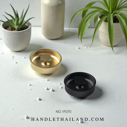 มือจับฝังแบบกลม (ซิงค์) สีดำ,ทอง 60,80mm. 1F070