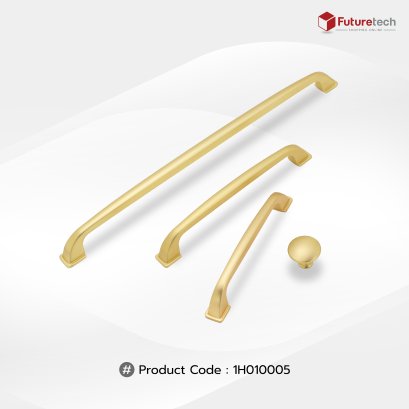 Futuretech มือจับเฟอร์นิเจอร์ Cabinet Handle สำหรับตู้ครัว ตู้เสื้อผ้า ตู้ลิ้นชัก สีทองแฮร์ไลน์ รุ่น 1H010, 1H011