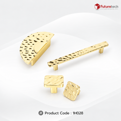 Futuretech มือจับเฟอร์นิเจอร์ Cabinet Handle สำหรับตู้ครัว ตู้เสื้อผ้า ตู้ลิ้นชัก สีทองเงา รุ่น1H028