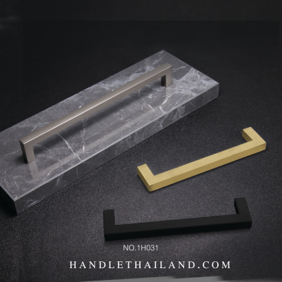 มือจับ (อะลูมิเนียม) สีดำด้าน, ทองแฮร์ไลน์, นิกเกิลปัดแฮร์ไลน์ size 128,192,320 mm. 1H031