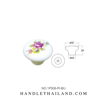 ปุ่มจับ (เซรามิก) สีขาว 33x24 mm. 1PS06