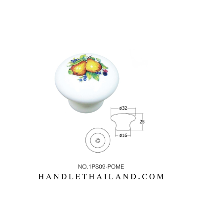 ปุ่มจับ (เซรามิก) สีขาว 32x25 1PS09-POME
