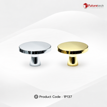 Futuretech ปุ่มจับเฟอร์นิเจอร์ Cabinet Knob สำหรับตู้ครัว ตู้เสื้อผ้า ตู้ลิ้นชัก สีทองเงา สีโครเมี่ยมเงา รุ่น 1P137