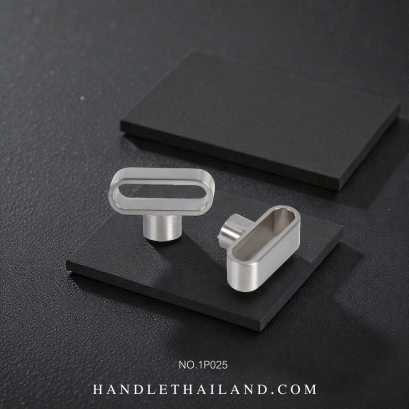 ปุ่มจับ (ซิงค์) นิกเกิลปัดแฮร์ไลน์ 32x20 mm. 1P025