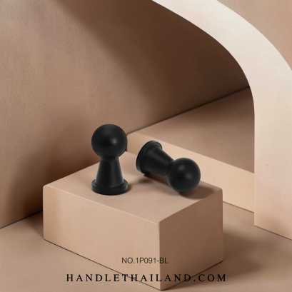 ปุ่มจับ (อะลูมิเนียม) สีดำด้าน 12x22 mm. 1P091-BL
