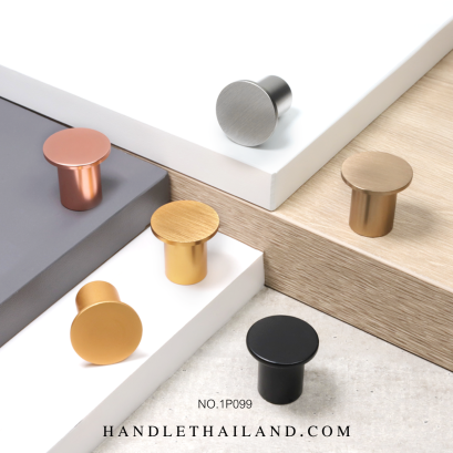 ปุ่มจับ (อะลูมิเนียม) สีทองเงา,โรสโกลด์เงา,ดำด้าน 25x24 mm. 1P099