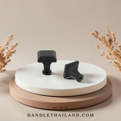 ปุ่มจับ (ซิงค์) ดำด้าน 23x28 mm. 1P112-BL