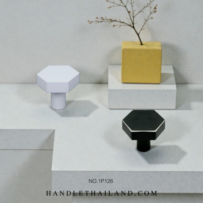 ปุ่มจับกลม (ซิงค์) ดำด้าน,ขาว 30 mm. 1P126