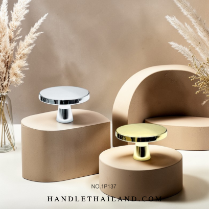 ปุ่มจับ (ซิงค์) โครเมียมเงา, ทองเงา 39x26 mm. 1P137