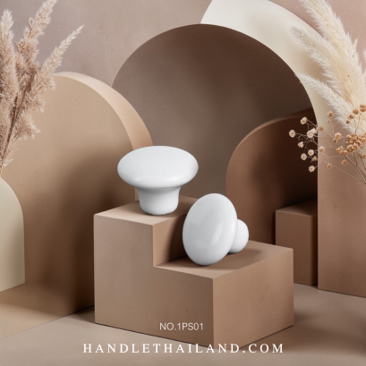 ปุ่มจับ (เซรามิก) สีขาว 32x24 mm. 1PS01-WH