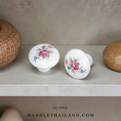 ปุ่มจับ (เซรามิค) สีขาว 33x24 mm. 1PS06