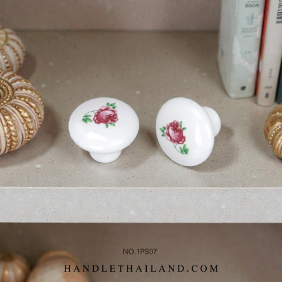 ปุ่มจับ (เซรามิค) สีขาว 32x24 mm. 1PS07-PINK