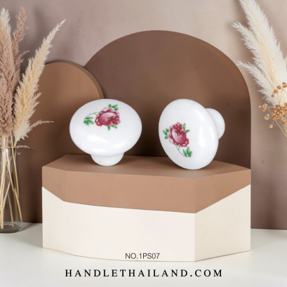 ปุ่มจับ (เซรามิก) สีขาว 32x24 mm. 1PS07-PINK