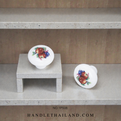 ปุ่มจับ (เซรามิค) สีขาว 32x25 mm. 1PS08