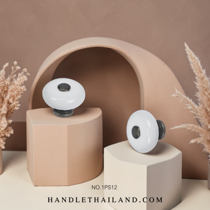 ปุ่มจับ (เซรามิก) สีขาว+ดำ 33x25 mm. 1PS12-AB