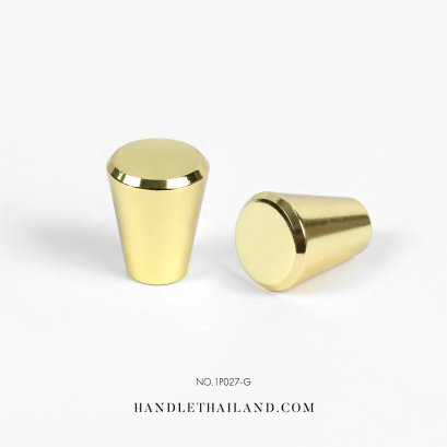 Futuretech ปุ่มจับทรงกรวย (ซิงค์) สีทองเงา, นิกเกิลปัดแฮร์ไลน์ 20x25 mm.