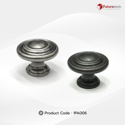 ปุ่มจับ (ซิงค์) สีดำ-เงิน,ดำ 32x24 mm. 1PA006