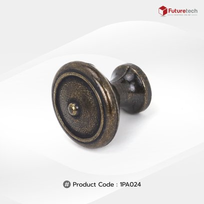 ปุ่มจับโบราณ (ซิงค์) ดำ-เหลือง 26x25 mm. 1PA024-AB