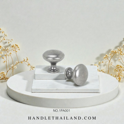 ปุ่มจับ (ซิงค์) ดำ-เงิน 30x29mm. 1PA001-019