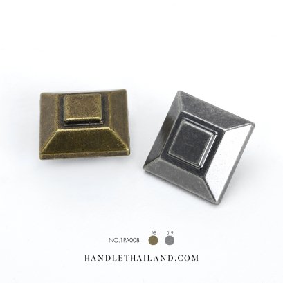 ปุ่มจับวินเทจ ซิงค์อัลลอยด์ สีดำ-แดง,ขาว-เงิน (38mm.) | 1PA008