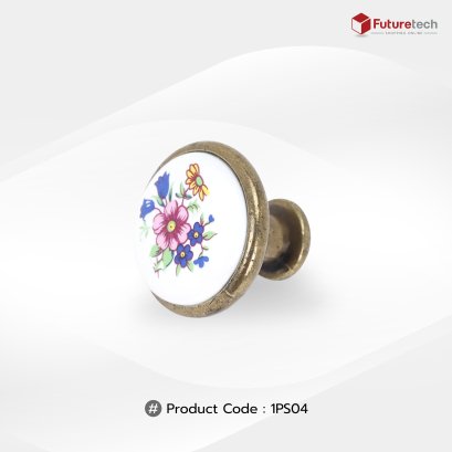 ปุ่มจับ (เซรามิก) สีดำ-เหลือง 30x28 mm. 1PS04-AB